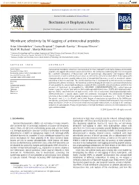 Membrane Selectivity by W-Tagging of Antimicrobial Peptides
