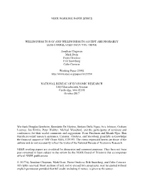 Nber Working Paper Series Willingness to Pay And