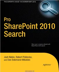 Pro Sharepoint 2010 Search