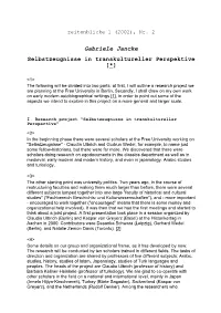 Selbstzeugnisse in Transkultureller Perspektive [*]
