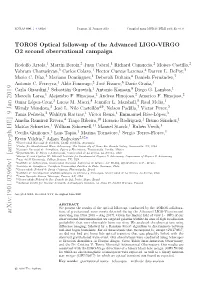 TOROS Optical Follow-Up of the Advanced LIGO-VIRGO O2 Second Observational Campaign