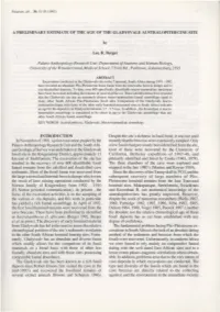 A Preliminary Estimate of the Age of the Gladysv Ale Australopithecine Site