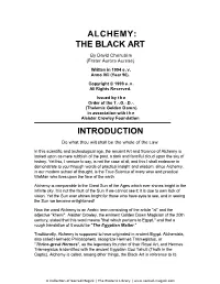 Alchemy: the Black Art Introduction