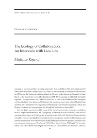 An Interview with Liza Lim Madeline Roycroft