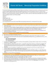 Elsevier S&T Books • Manuscript Preparation Guidelines