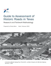 Guide to Assessment of Historic Roads in Texas Research and Fieldwork Methodology
