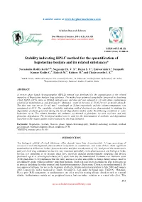 Stability Indicating HPLC Method for the Quantification of Bepotastine Besilate and Its Related Substances*