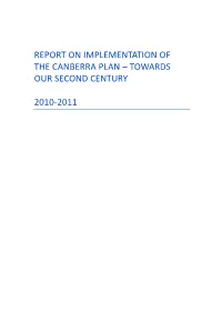 2010-2011 Annual Report on Implementation of the Canberra Plan