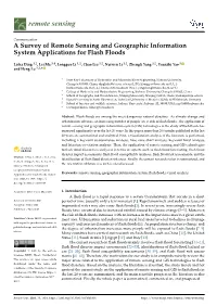 A Survey of Remote Sensing and Geographic Information System Applications for Flash Floods