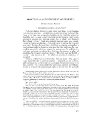 Abortion As an Instrument of Eugenics†
