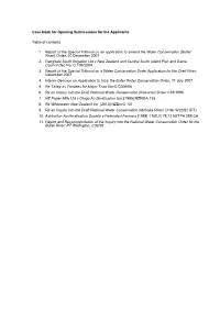 Case Book for Opening Submissions for the Applicants Table Of