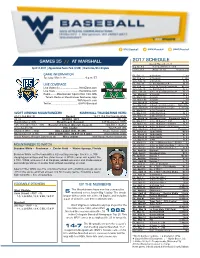 2017 Schedule