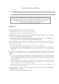 Astronomy Tryout Exam