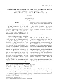 Estimation of Willingness-To-Pay (WTP) for Water and Sanitation Services Through Contingent Valuation Method (CVM) a Case St