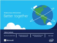 Intel and Windows Server* 2016