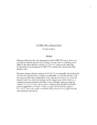 Is CBS 1766 a Tone-Circle?