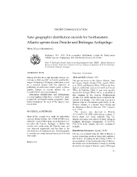 New Geographic Distribution Records for Northeastern Atlantic Species from Peniche and Berlengas Archipelago