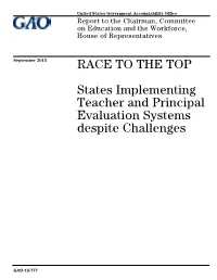 Race to the Top: States Implementing Teacher and Principal Evaluation