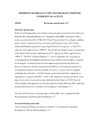 Reconsideration Request 13-7 Summary Backgrou