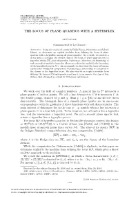 The Locus of Plane Quartics with a Hyperflex