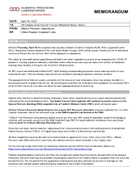 APL Memo- Calgary Zone Outpatient Lab Closures in Acute Sites