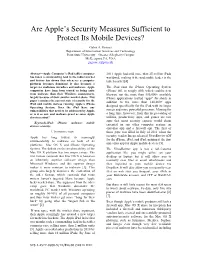 Are Apple's Security Measures Sufficient to Protect Its Mobile