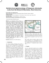 Detrital Zircon Geochronology of Palaeozoic Siliciclastic Rocks from the Ellsworth Mountains, West Antarctica