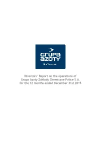 Directors' Report on the Operations of Grupa Azoty