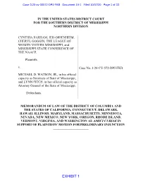 EXHIBIT 1 Case 3:20-Cv-00572-DPJ-FKB Document 19-1 Filed 10/07/20 Page 2 of 33
