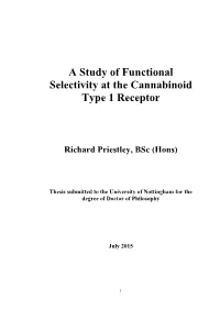 Functional Selectivity at the Cannabinoid Receptor Both Endogenously and Exogenously Expressed in a Variety of Cell Lines and Tissues