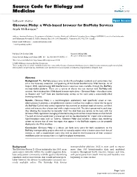 Gbrowse Moby: a Web-Based Browser for Biomoby Services Mark Wilkinson*