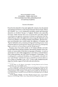 On Humanist Logic Judaized—Then and Now: Two Models for the Appropriation of Gentile Science