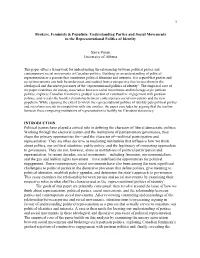 Understanding Parties and Social Movements in the Representational Politics of Identity