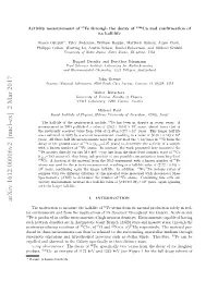 Activity Measurement of 60Fe Through the Decay of 60Mco and Conﬁrmation of Its Half-Life