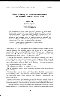 Global Warming, the Politicization of Science, and Michael Crichton's State of Fear