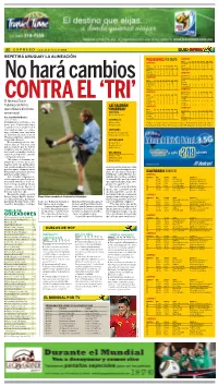 GOLEADORES Tri Como Uno De Los Mejo- Ciones a Segunda Ronda