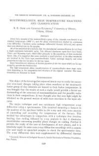 Montmorillonite: High Temperature Reactions and Classification