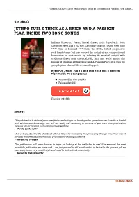Read PDF &lt; Jethro Tull S Thick As a Brick and a Passion Play: Inside