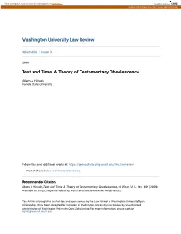 Text and Time: a Theory of Testamentary Obsolescence