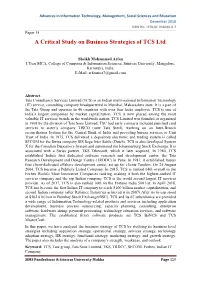 A Critical Study on Business Strategies of TCS Ltd