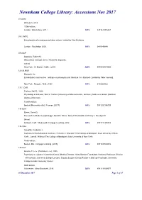 Accessions Nov 2017