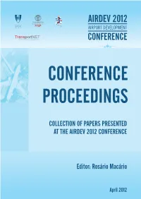 COLLECTION of PAPERS PRESENTED at the AIRDEV 2012 CONFERENCE Editor