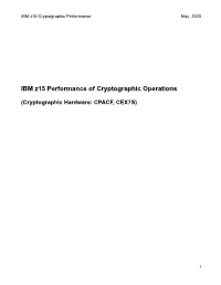 IBM Z15 Performance of Cryptographic Operations