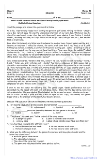Previous Year Question Paper for Class 6 English