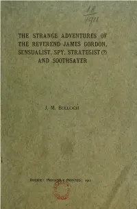 The Strange Adventures of the Reverend James Gordon