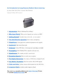 What Is Medium Wave Dxing?