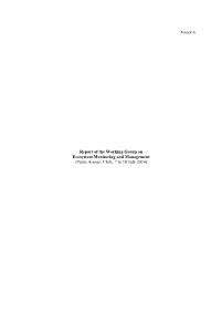 Annex 6 Report of the Working Group on Ecosystem Monitoring And
