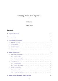 Creating Pascal Bindings for C V1.0