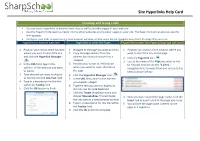 Site Hyperlinks Help Card