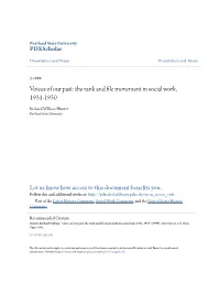 The Rank and File Movement in Social Work, 1931-1950